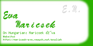 eva maricsek business card